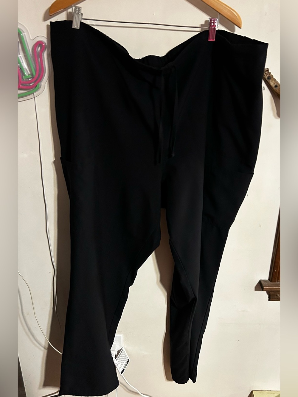 3x Lot of 3 Scrubstar Women’s Black Drawstring Scrub Pants